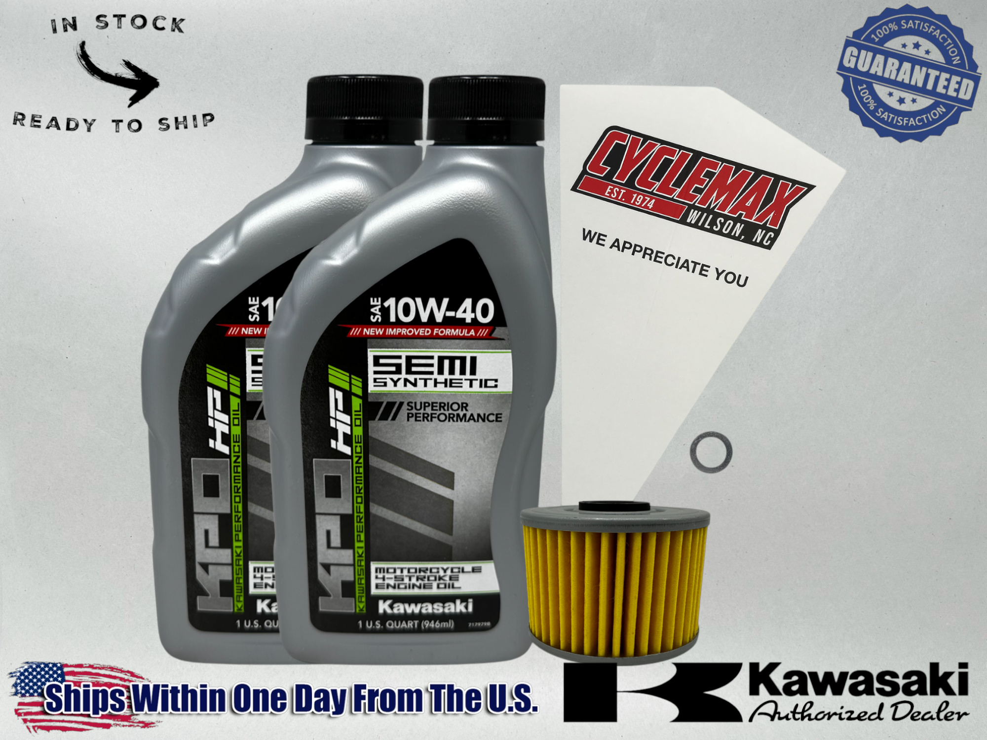 Cyclemax Semi-Synthetic KPO Oil Change Kit fits 2020-2025 Kawasaki KLX230