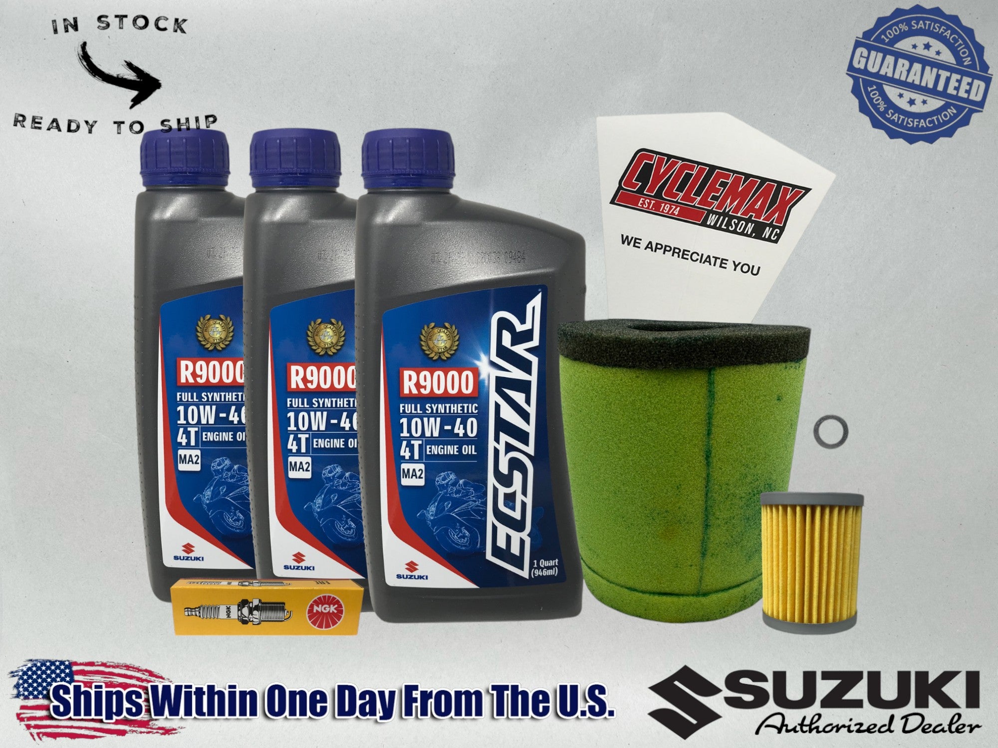 Cyclemax Full Synthetic Tune Up Kit w/ Spark Plug fits 2000-2001 Suzuki LT-F250