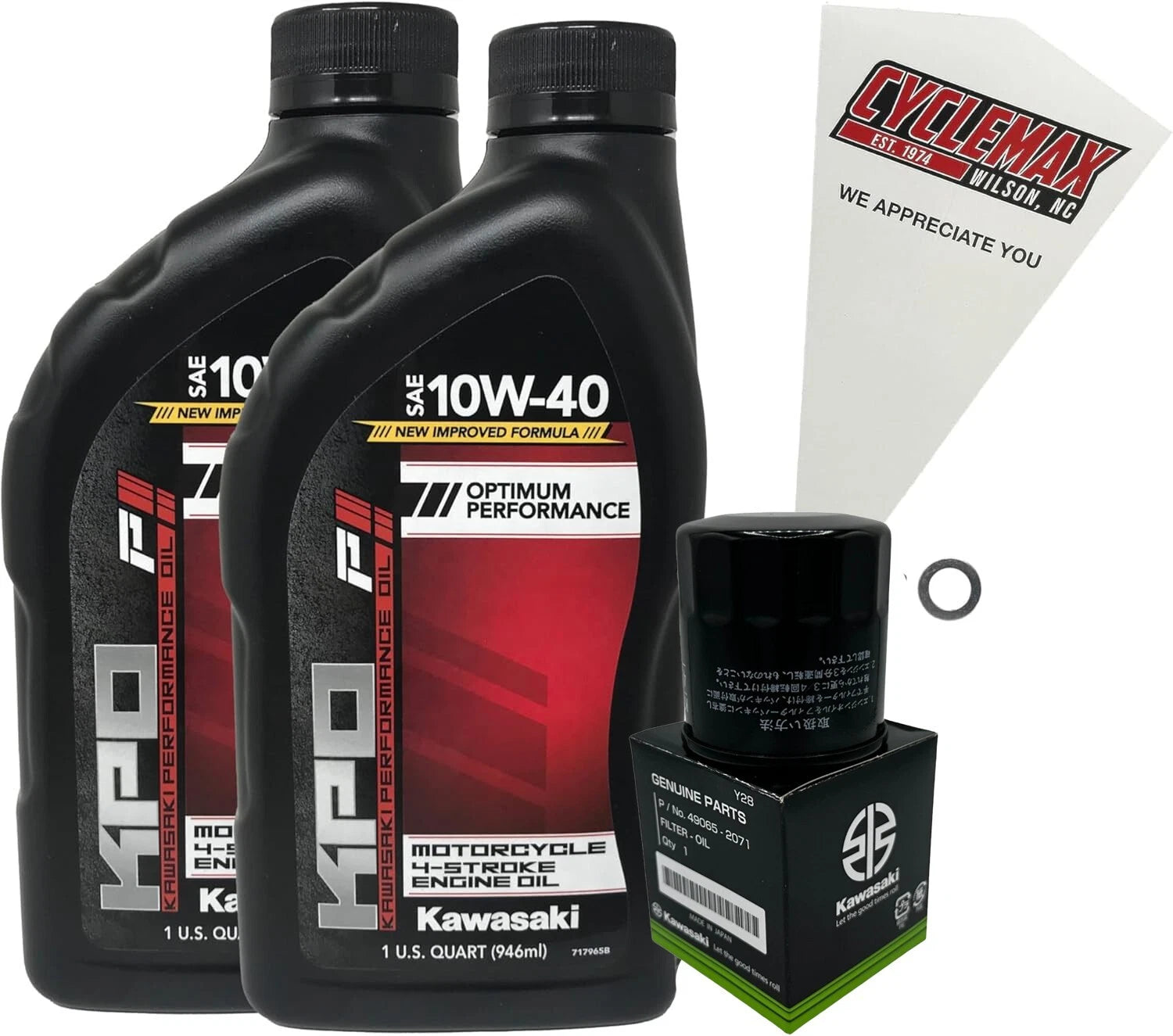 Cyclemax OEM Std 10W-40 Oil Change Kit fits 2009-2023 Kawasaki Mule 4000