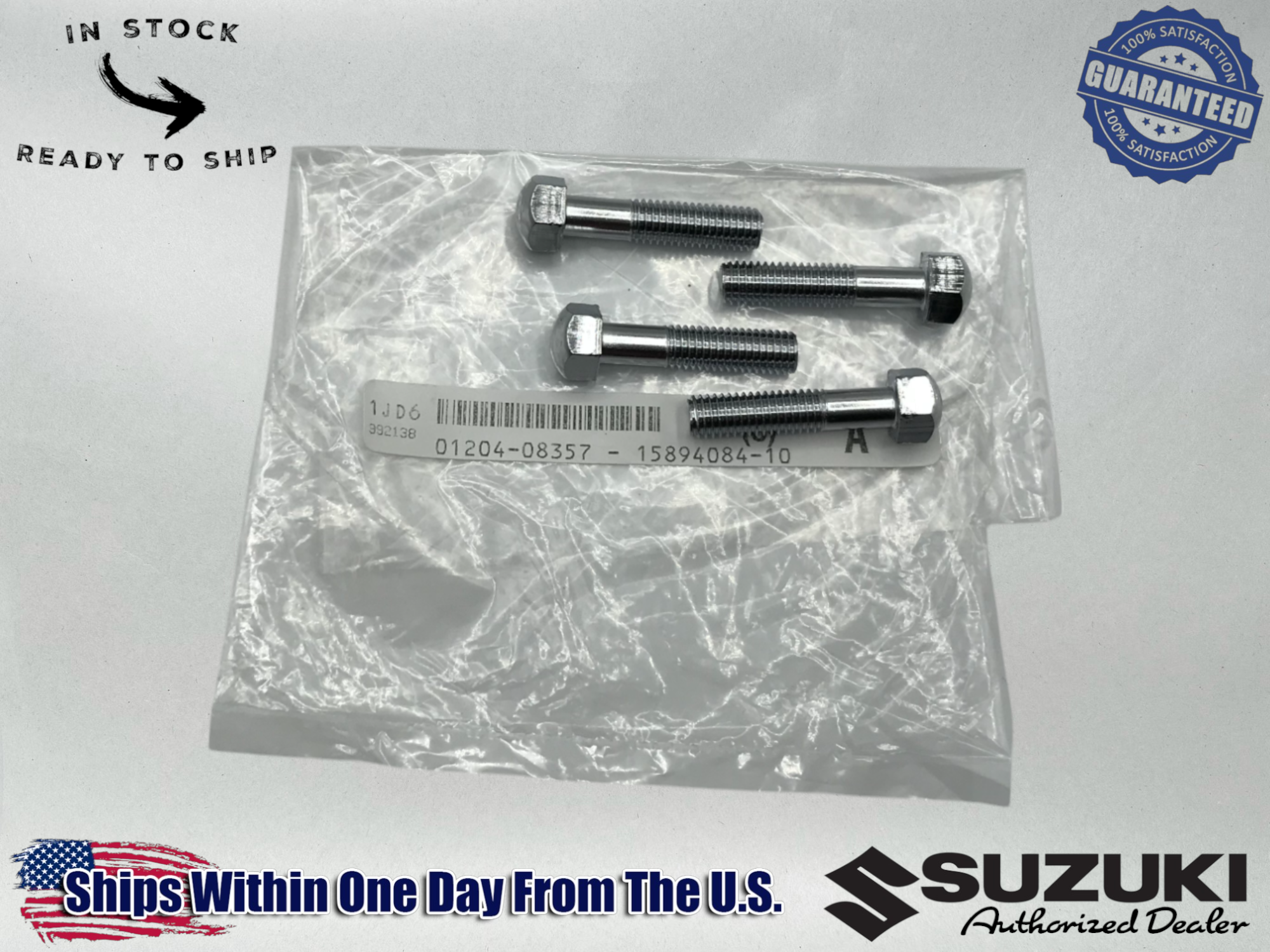 4 Suzuki Genuine OEM Authentic Handlebar Clamp Bolts 01204-08357