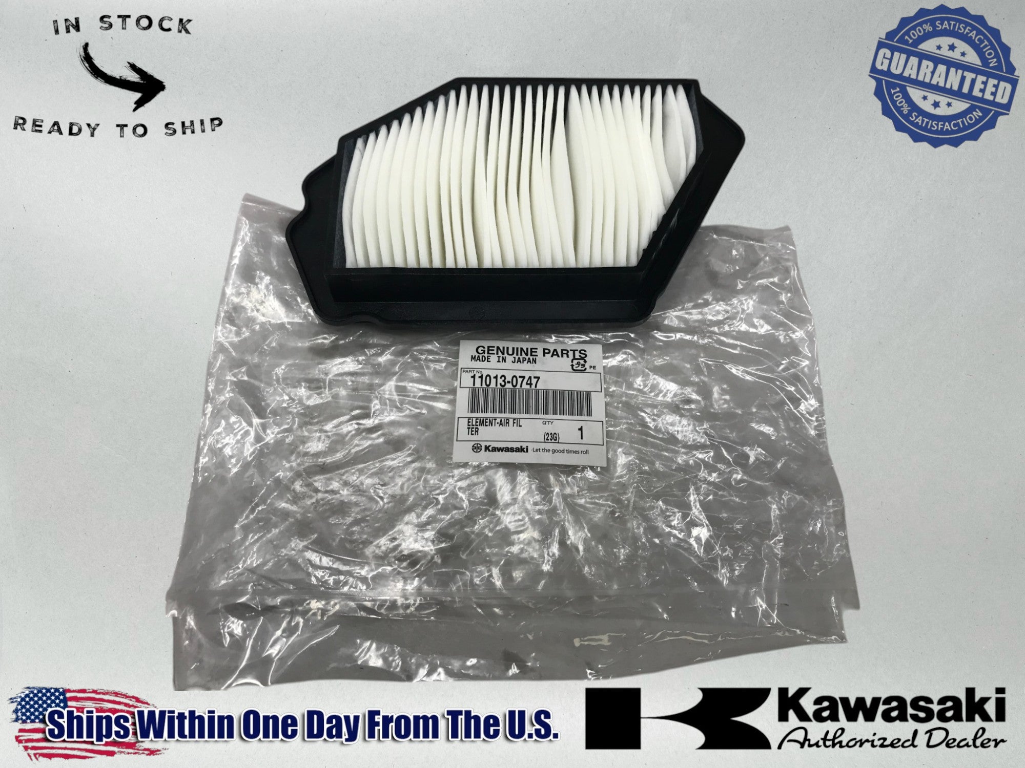 NEW KAWASAKI GENUINE OEM 11013-0747 ELEMENT-AIR FILTER