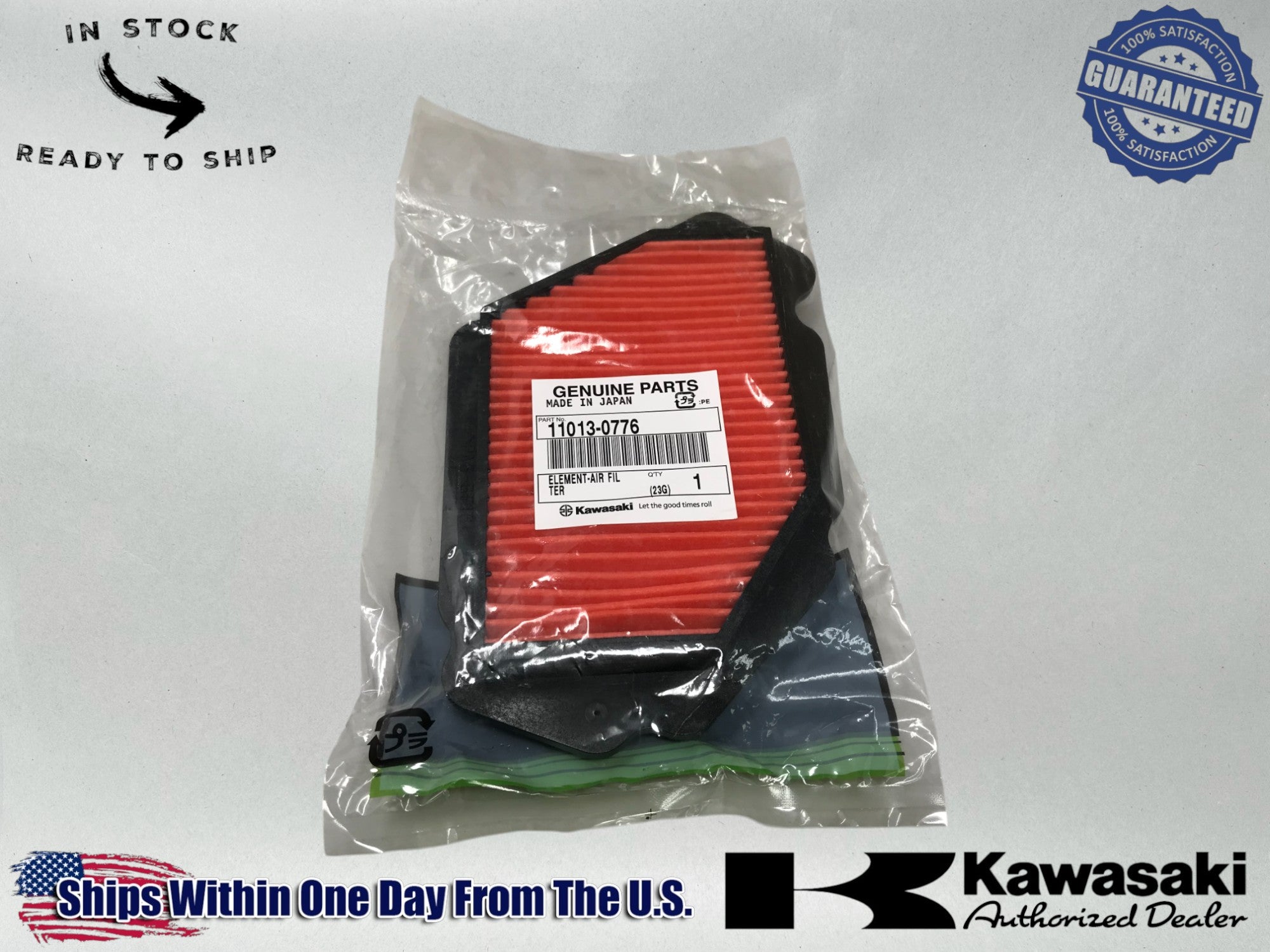 NEW KAWASAKI GENUINE OEM 11013-0776 ELEMENT-AIR FILTER