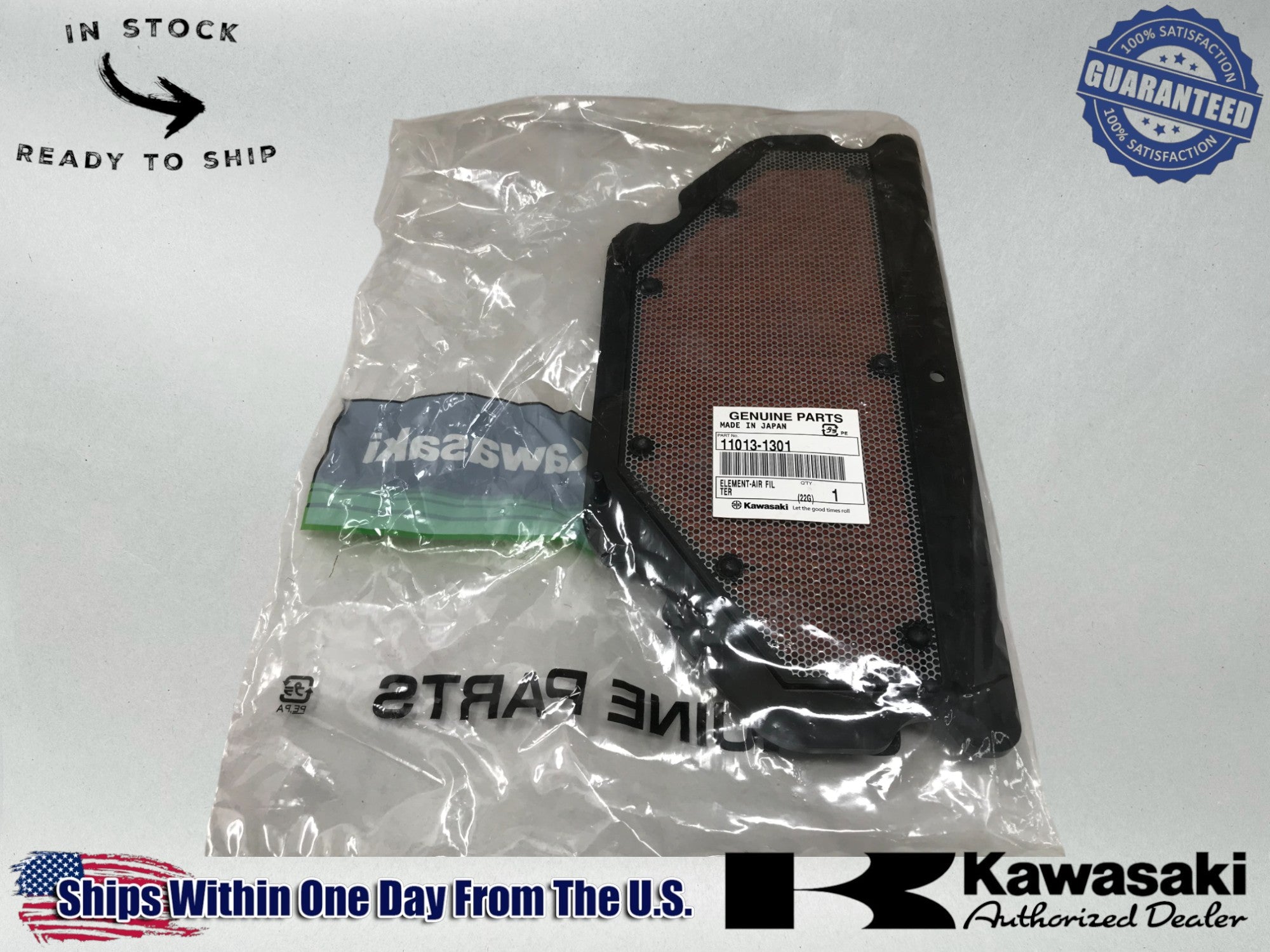 KAWASAKI GENUINE OEM 11013-1301 ELEMENT-AIR FILTER