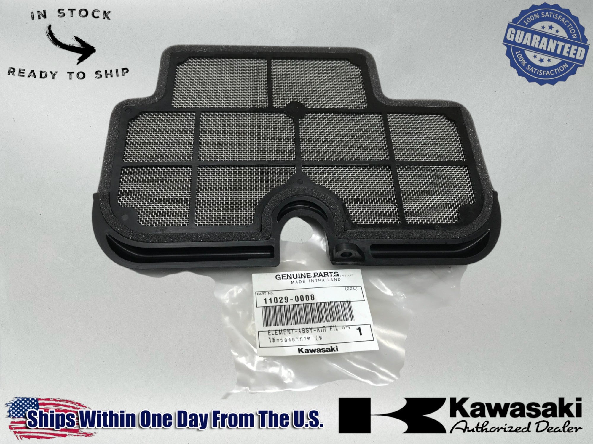 NEW KAWASAKI GENUINE OEM 11029-0008 ELEMENT-AIR FILTER