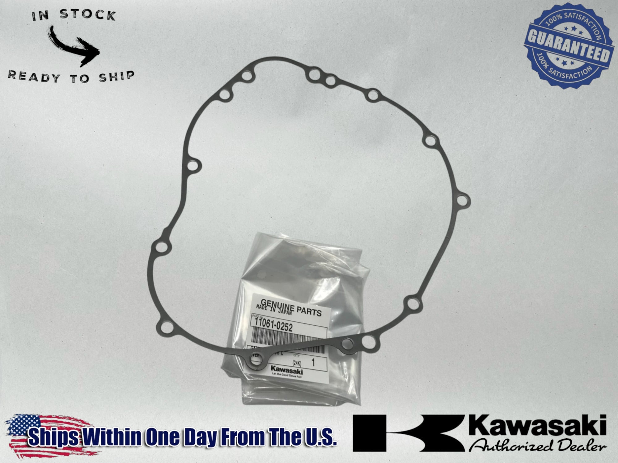 Kawasaki Genuine OEM 2007-25 NINJA ZX-6R CLUTCH COVER GASKET 11061-0252