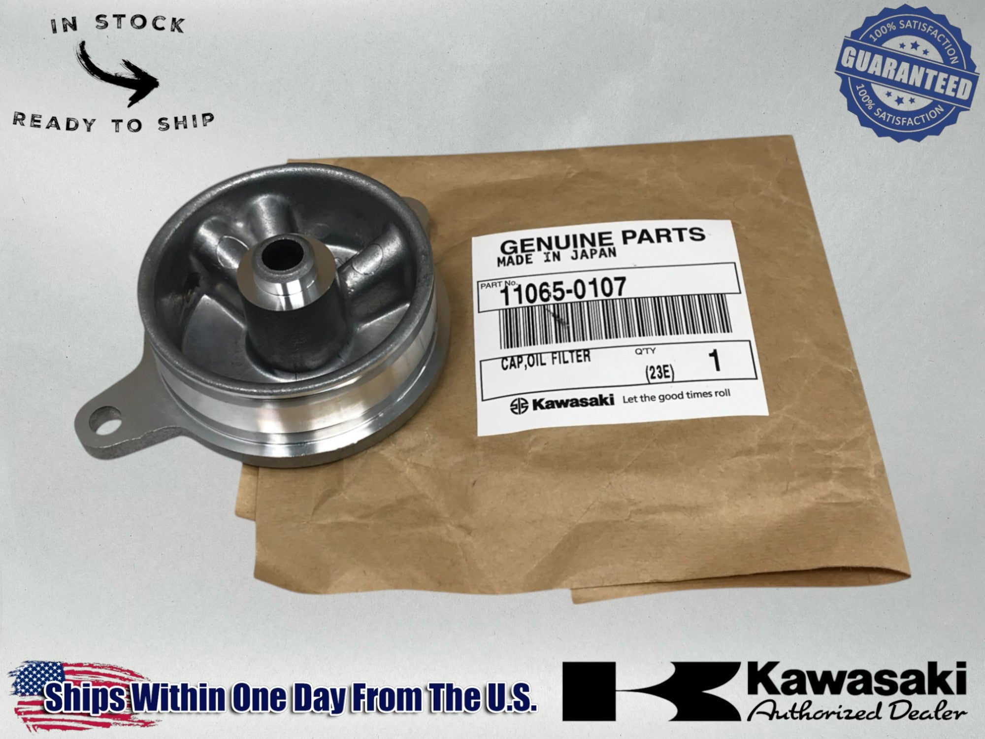 Genuine OEM Kawasaki 06-15 KFX450R / KX450F OIL FILTER CAP 11065-0107