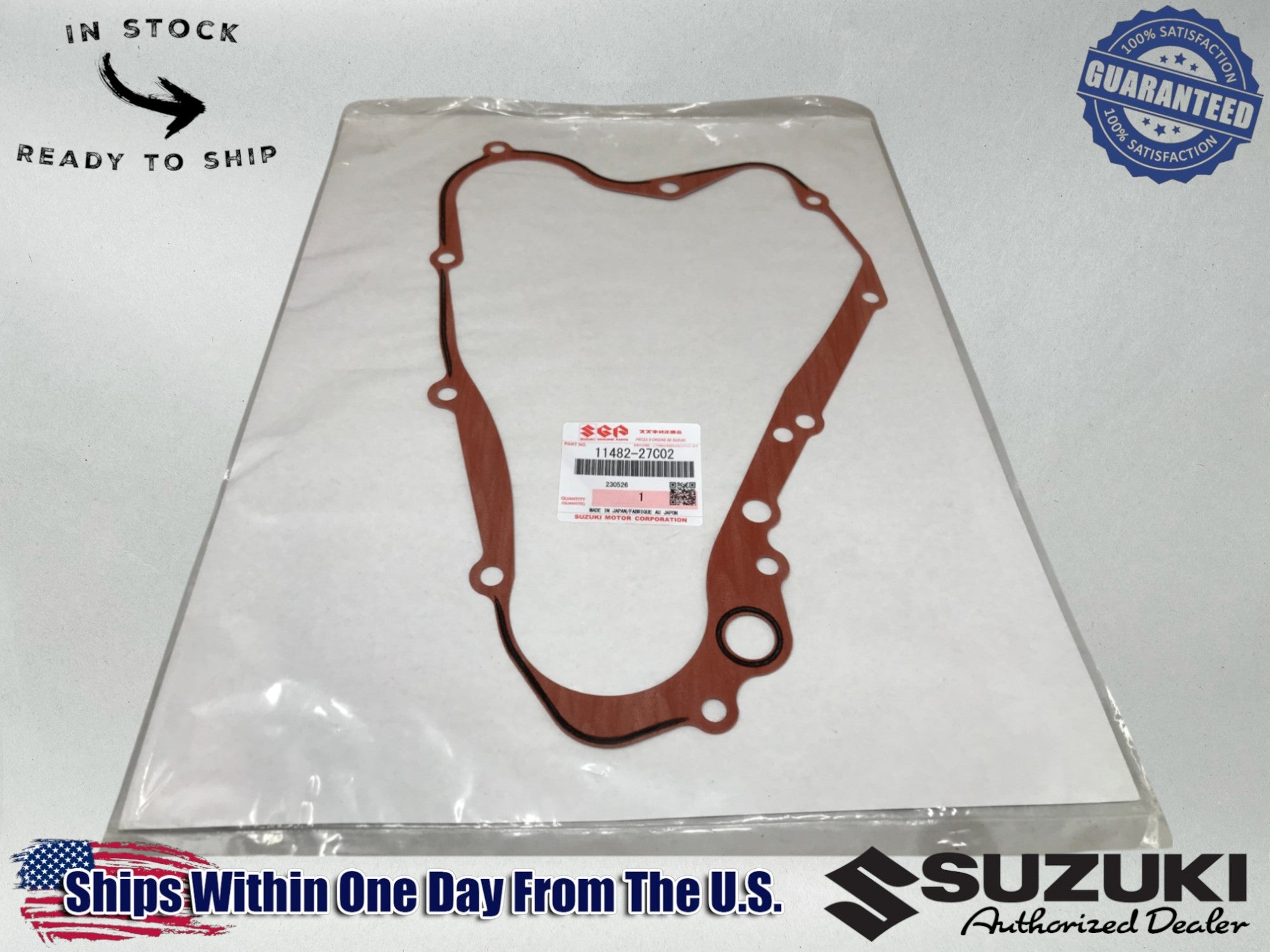 Suzuki Genuine OEM Clutch Cover Gasket 11482-27C02