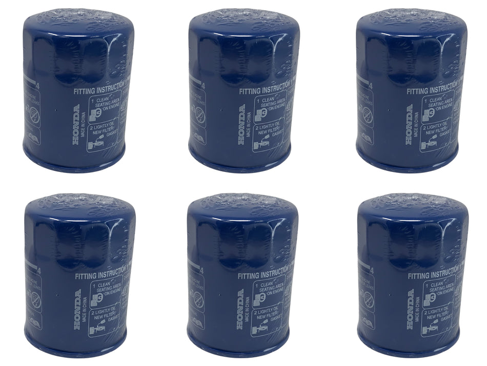 6 Pack for Honda Genuine OEM Authentic Oil Filter includes 14mm Washers