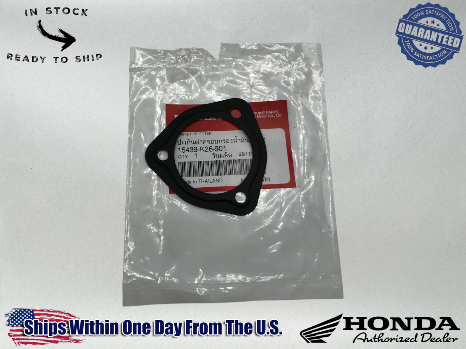Honda OEM Oil filter cover gasket CR125 GROM125 Z125 2014-21 15439-K26-901