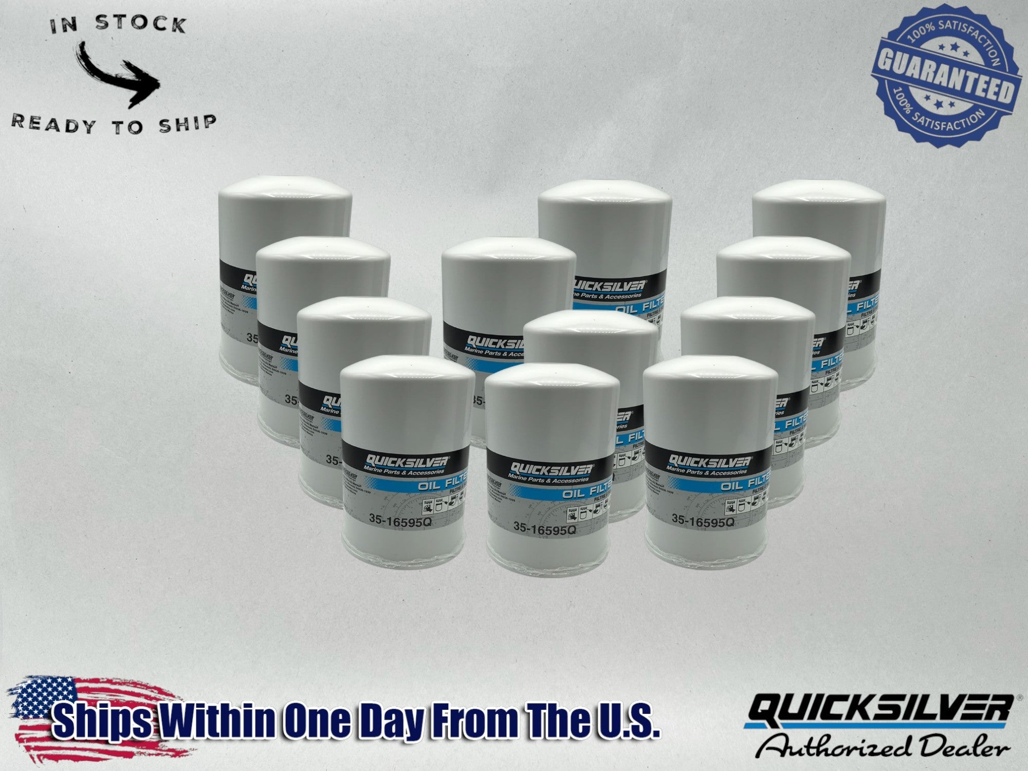 Quicksilver Genuine OEM Authentic Oil Filters 35-16595Q 12 Pack