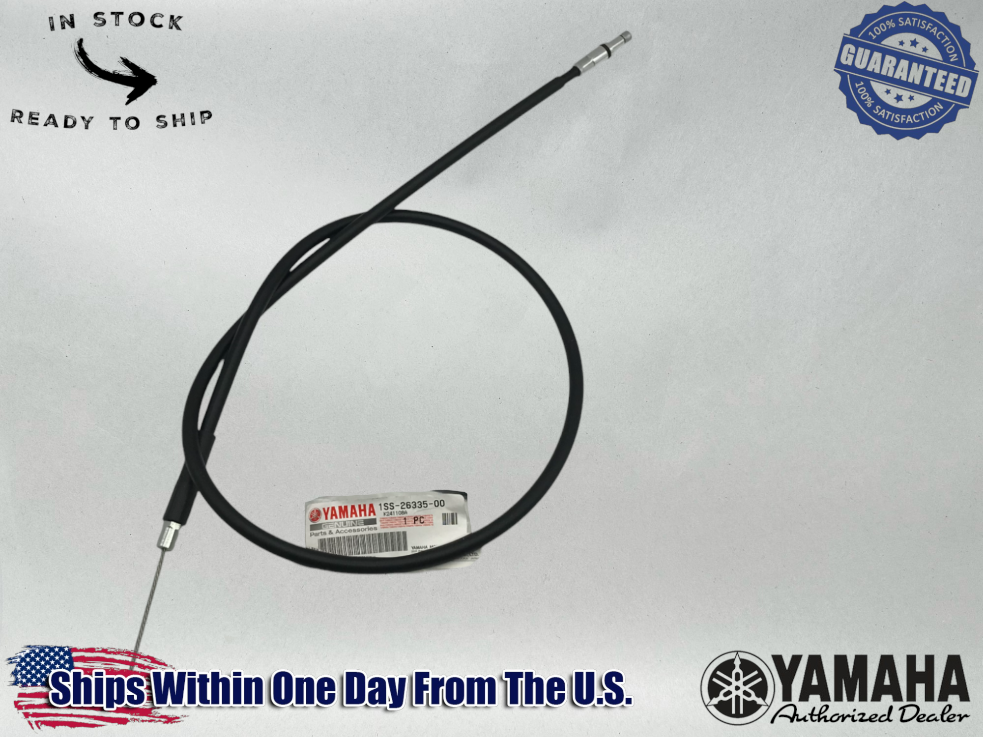 Yamaha Genuine OEM Authentic LH CLUTCH CABLE ASSEMBLY 1SS-26335-00-00