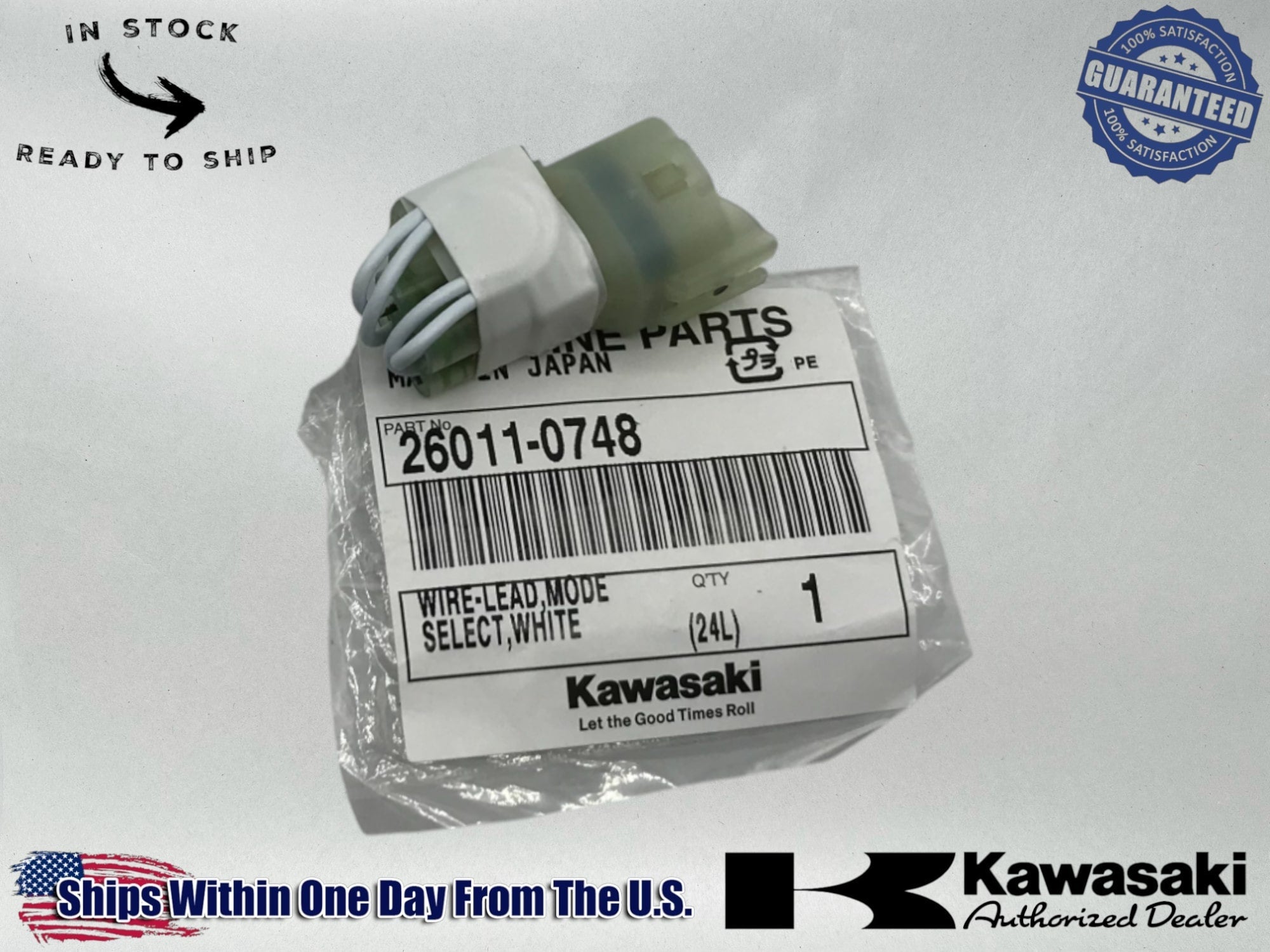 Kawasaki Genuine OEM Authentic KX250 KX450 DFI Wire-Lead Coupler 26011-0748