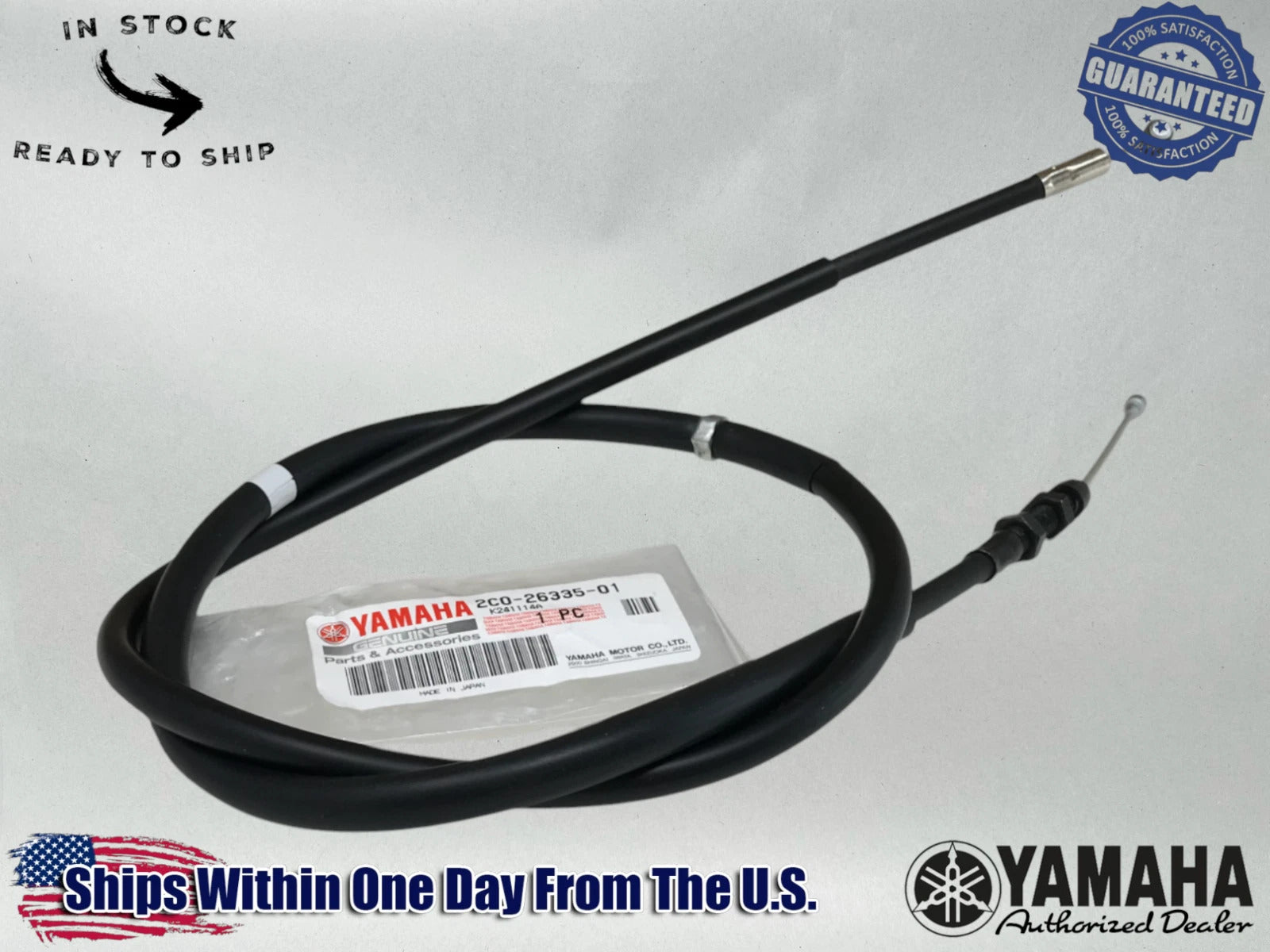 Yamaha Genuine OEM 2006-20 YZF-R6 YZFR6 YZF R6 CLUTCH CABLE 2C0-26335-00-00