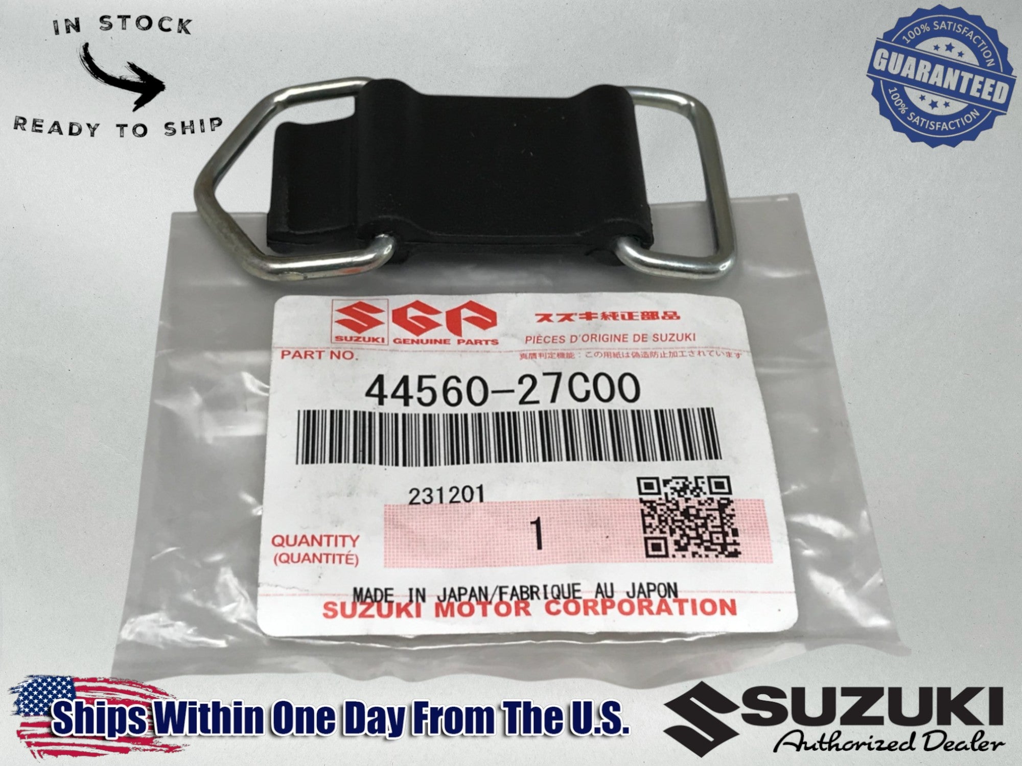 Genuine OEM Suzuki Fuel Gas Tank Hold Down Strap 44560-27C00