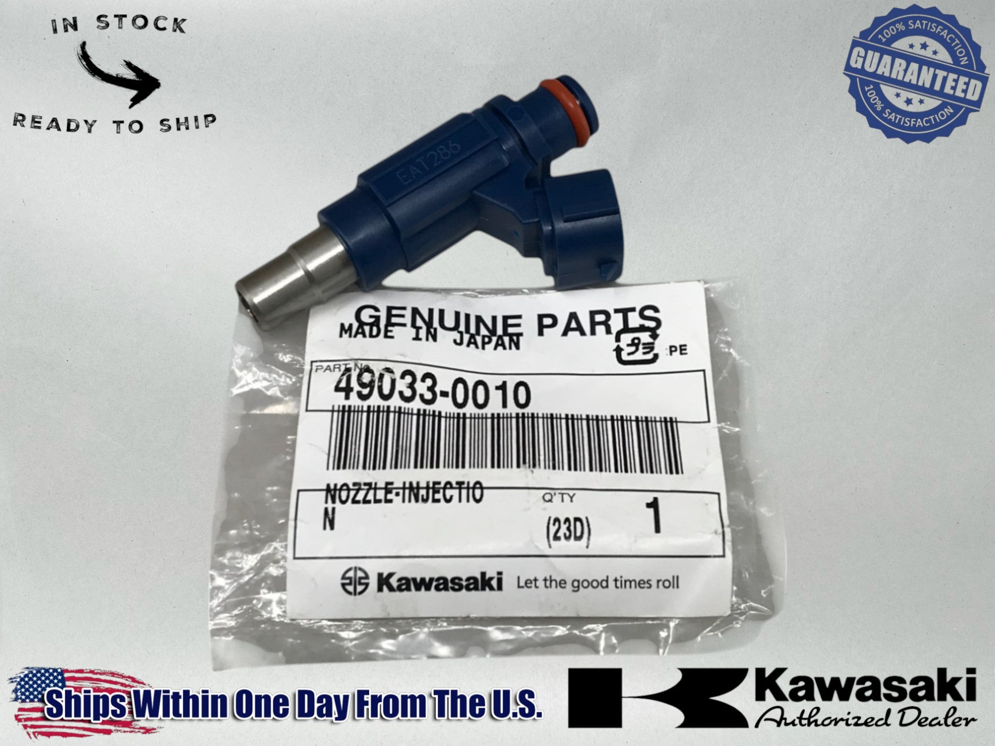 Genuine OEM Kawasaki Fuel Injector Nozzle 49033-0010