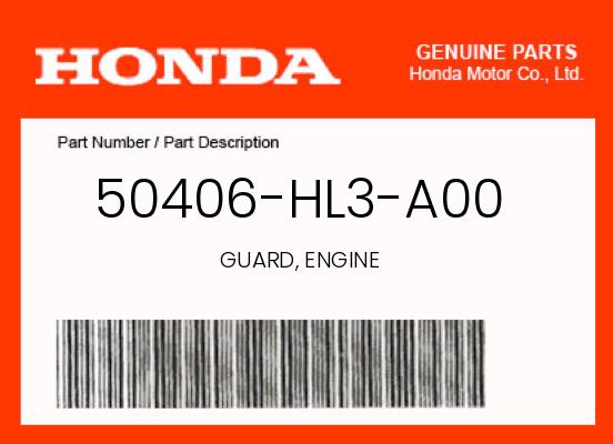 Genuine OEM Honda Engine Guard 50406-HL3-A00