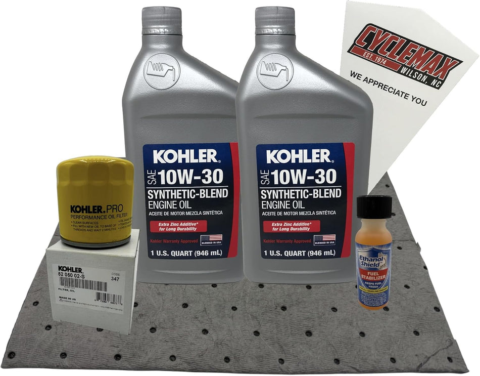 Genuine Kohler 52 050 02-S Oil Change Kit w/Oil pad and 2 Quarts of 10W30 Oil