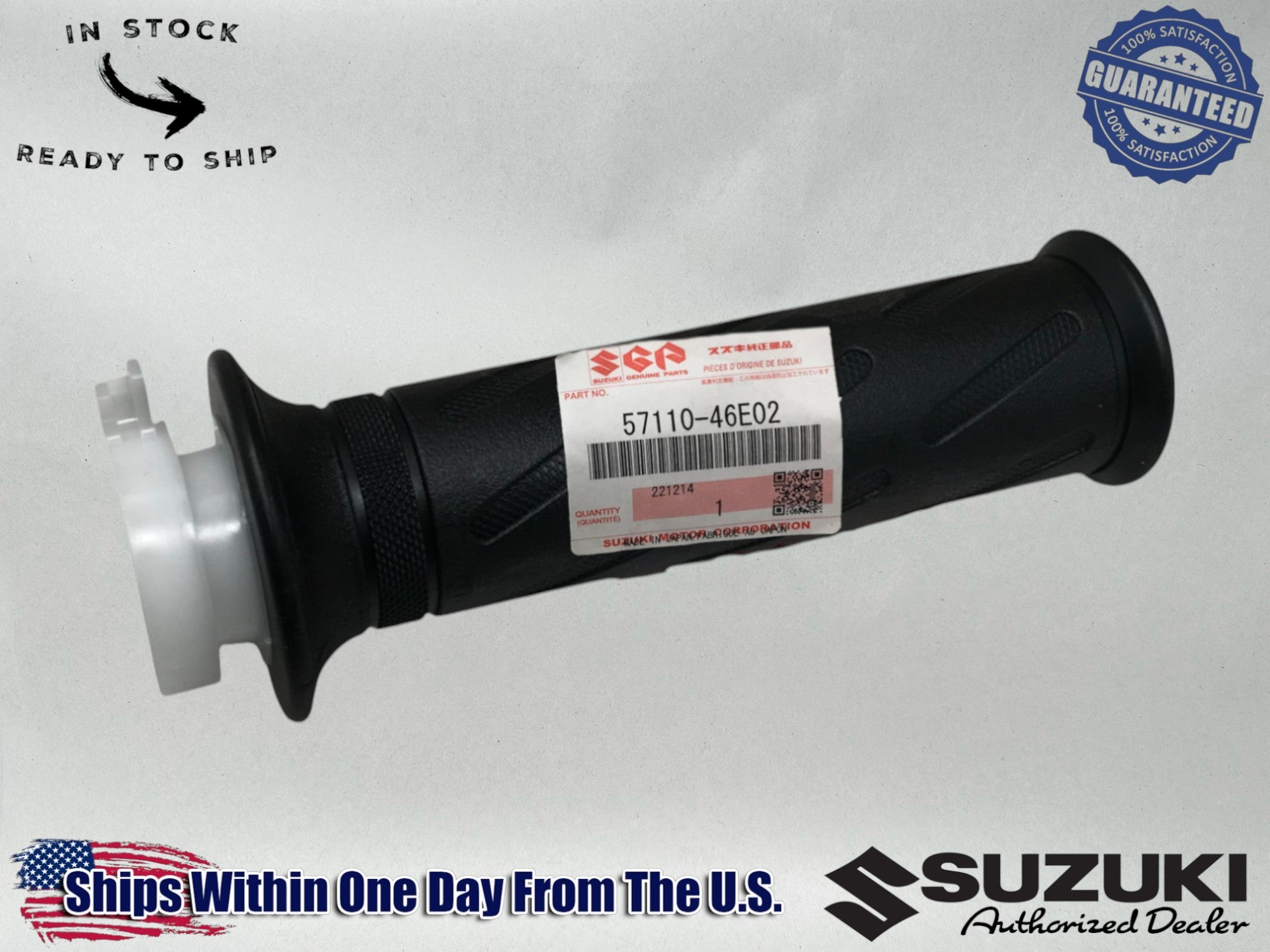 Genuine OEM Suzuki Right Throttle Tube Pipe Grip 57110-46E02