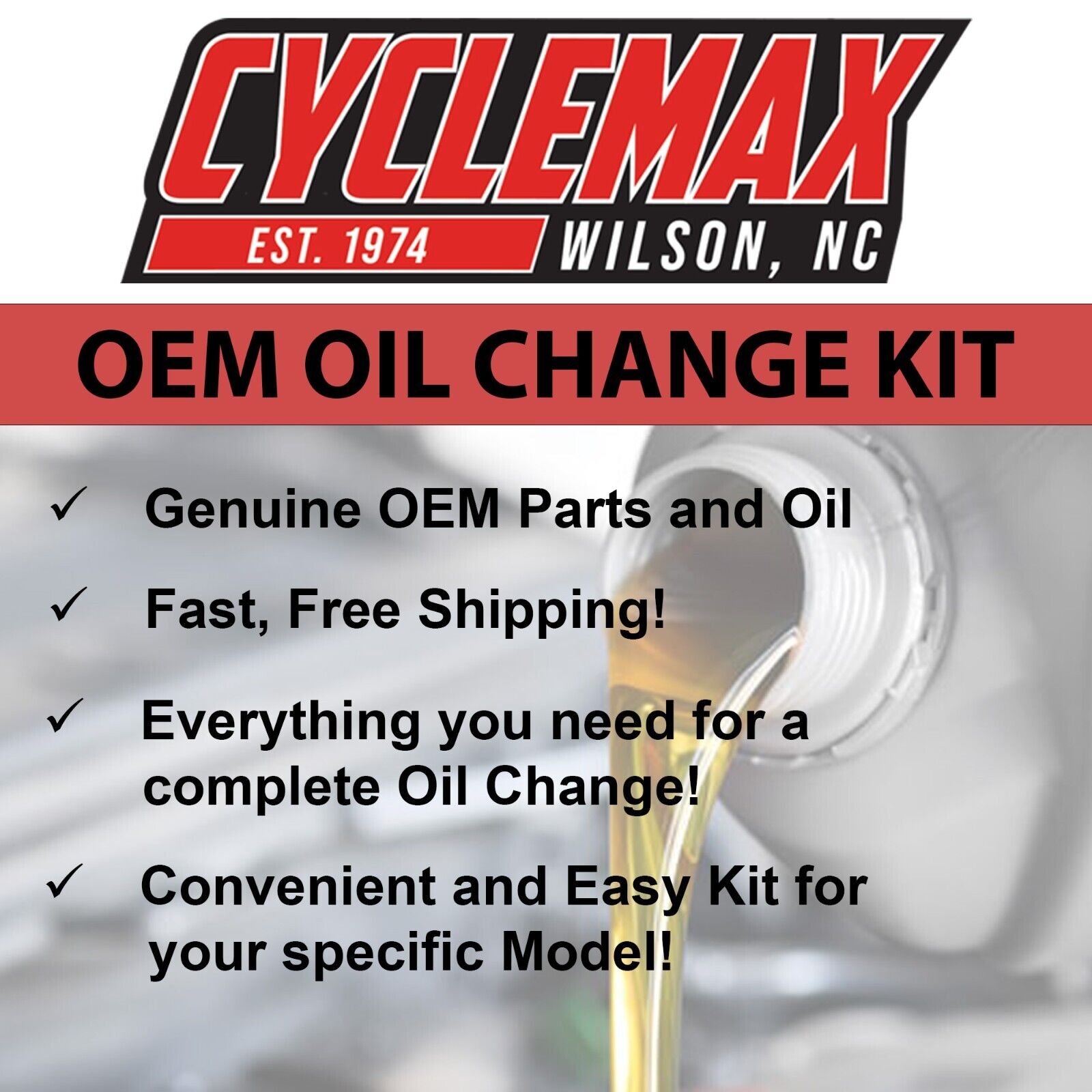 Cyclemax Genuine 2008-2010 Yamaha RAIDER XV1900 Oil Change Kit