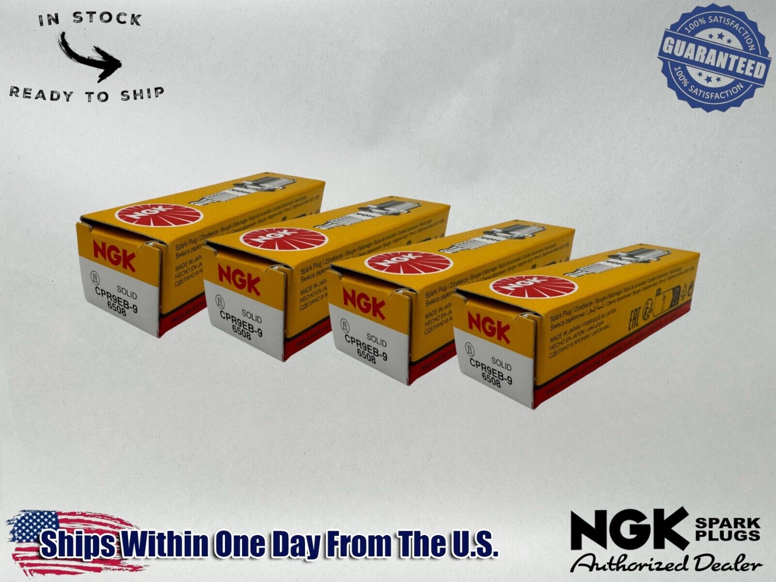 NGK Genuine OEM Authentic Spark Plugs CPR9EB-9 - 4 PACK