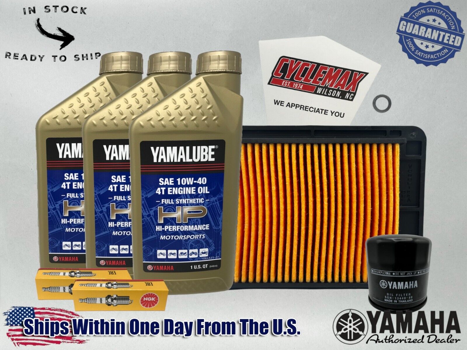 Cyclemax Full-Synthetic Yamalube Tune-Up Kit fits 2015-2024 Yamaha YZFR3