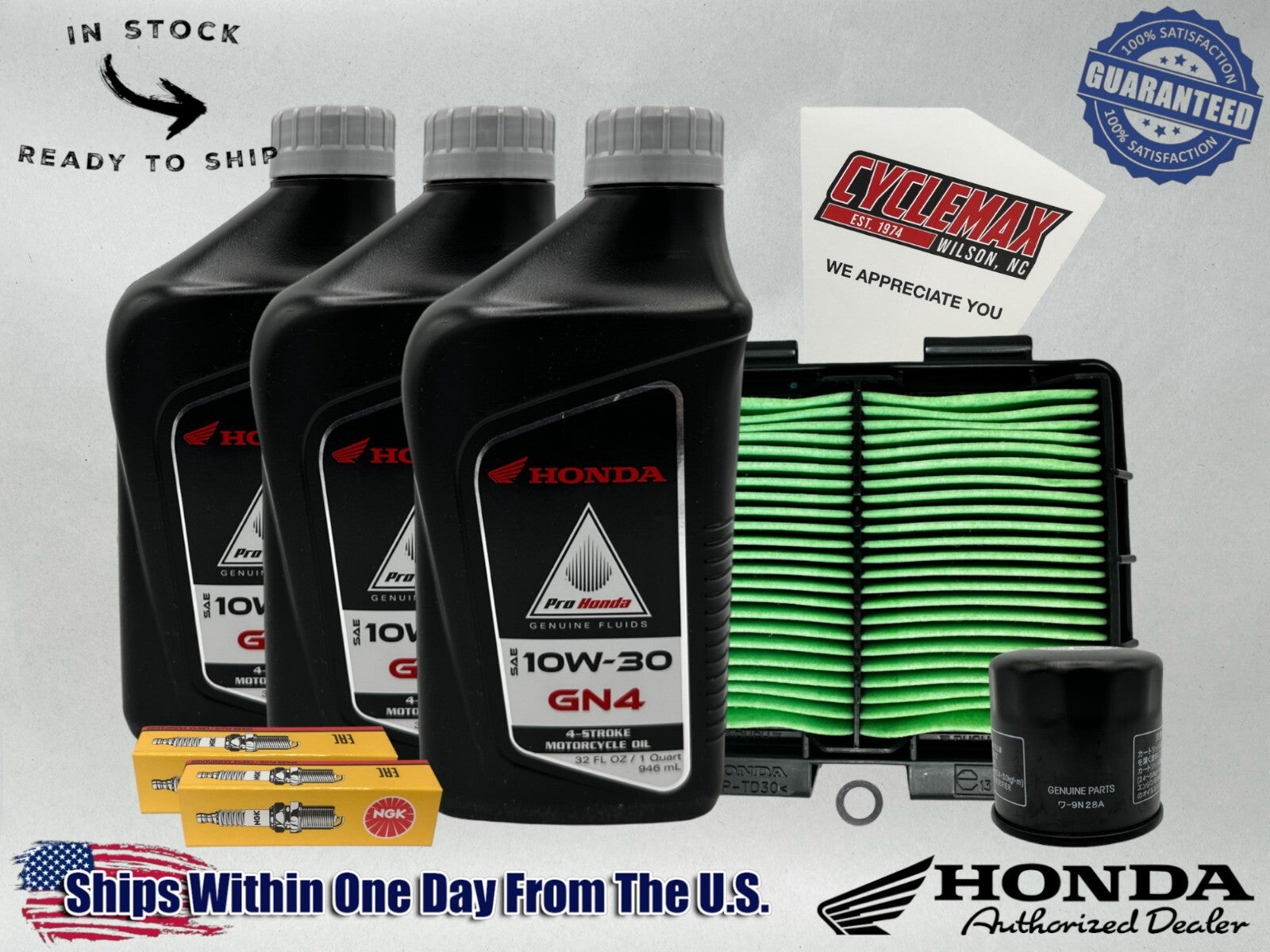 Cyclemax Standard GN4 10W-30 Tune-Up Kit compatible with 2023-2025 Honda SCL500