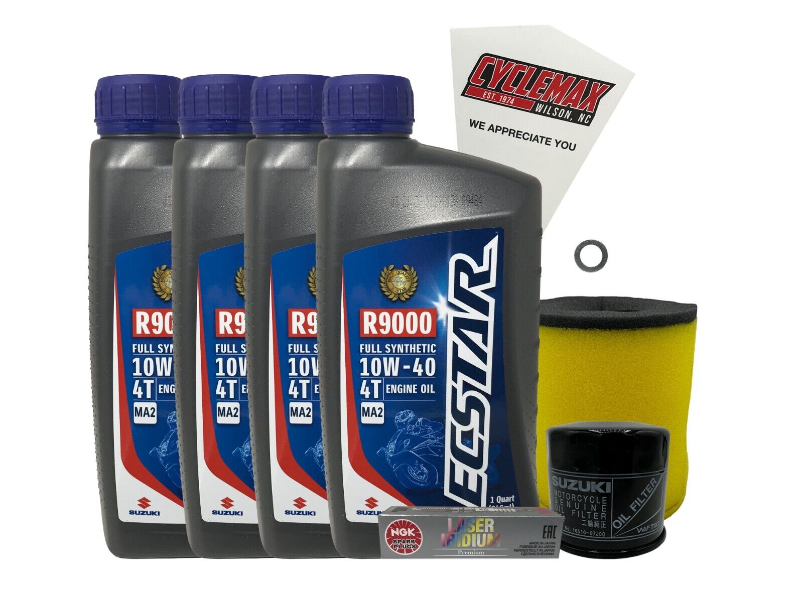 Cyclemax Full Synthetic Tune Up Kit w/ Spark Plug fits 2017-2022 Suzuki LT-A400