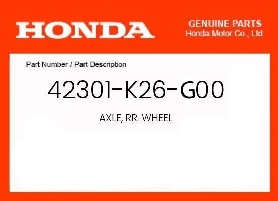 Honda OEM REAR WHEEL AXLE BOLT 2022 - 2025 GROM 125 42301-K26-G00