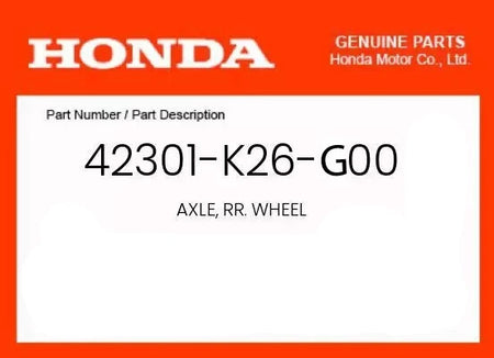Honda OEM REAR WHEEL AXLE BOLT 2022 - 2025 GROM 125 42301-K26-G00