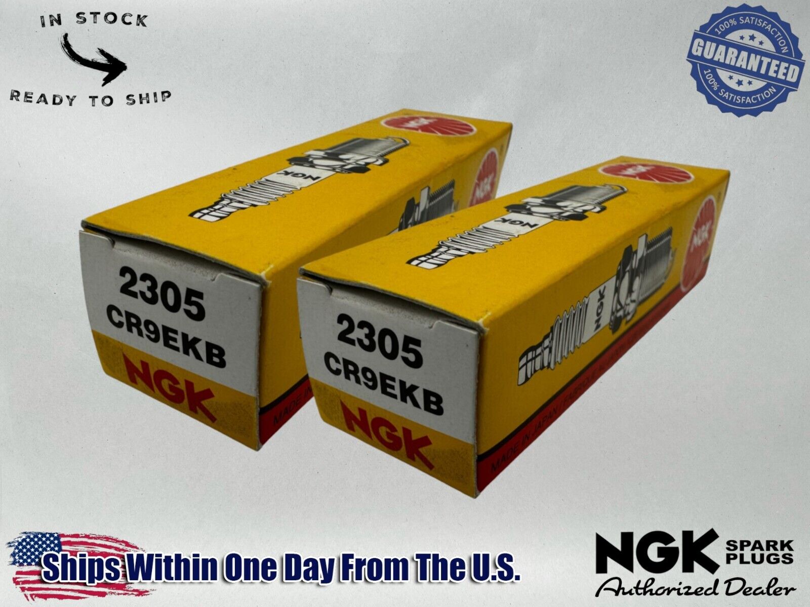 NGK Genuine OEM Authentic Spark Plugs CR9EKB - 2 PACK