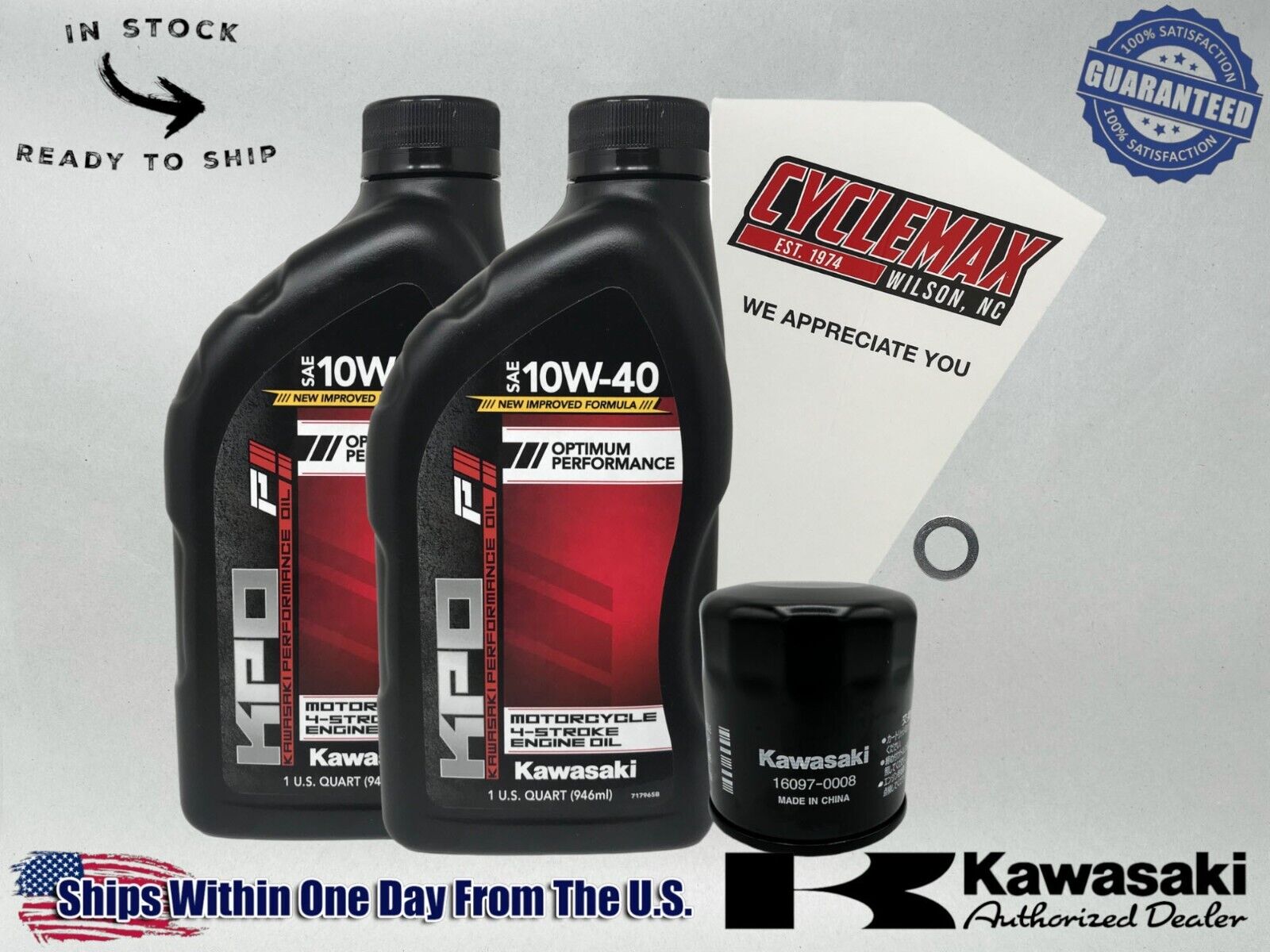 Cyclemax Standard 10W-40 Oil Change Kit fits 2023-2024 Kawasaki ELIMINATOR