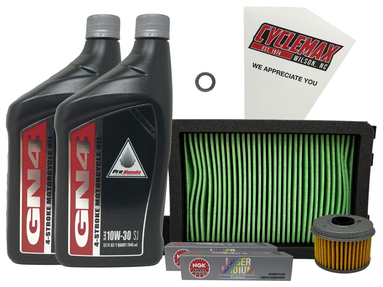 Cyclemax 10W-30 Tune-Up Kit fits 2015-2022 Honda CBR 300 CBR300R w/ Plugs