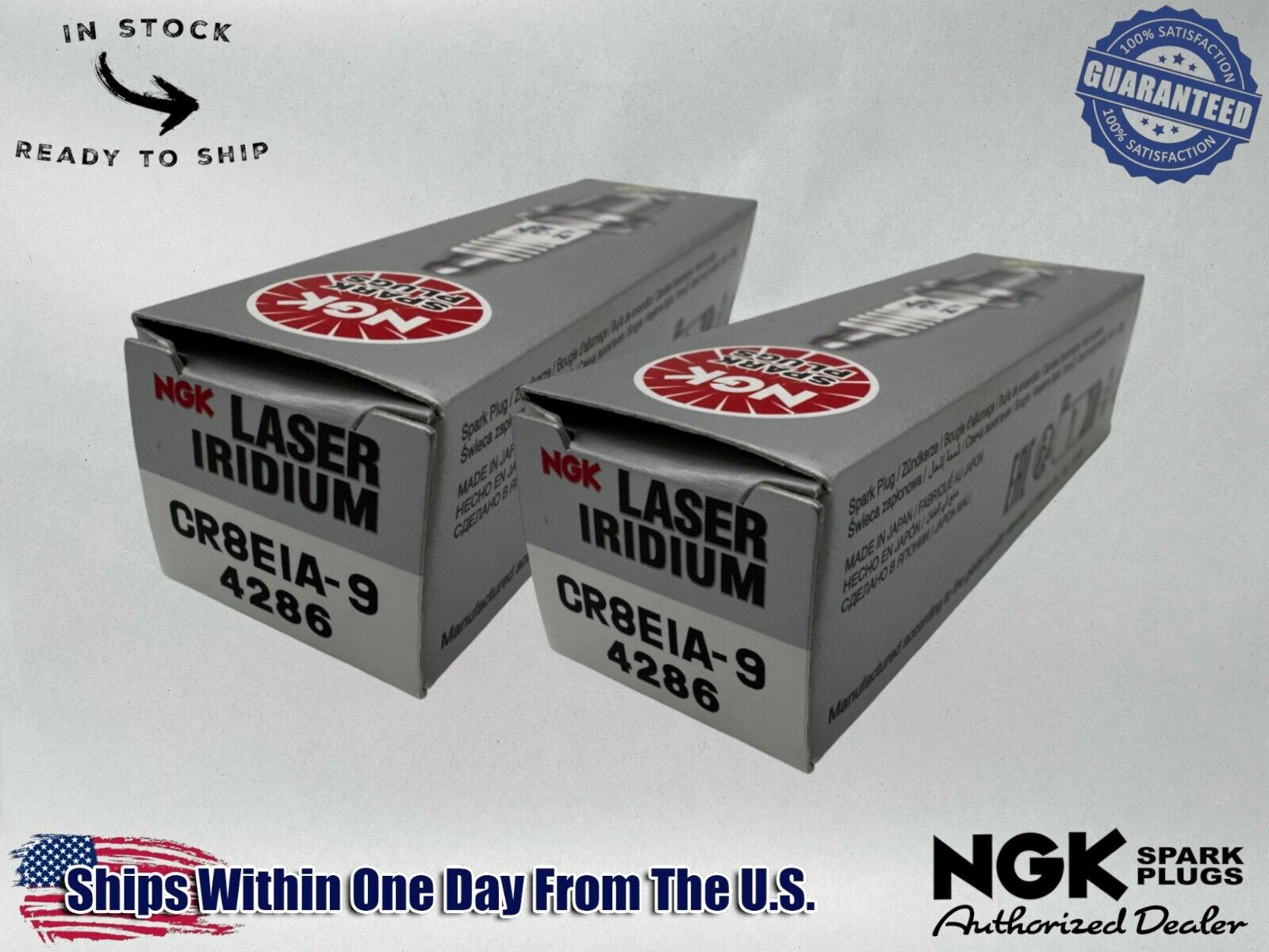 NGK Genuine OEM Authentic Spark Plugs CR8EIA-9 - 2 PACK