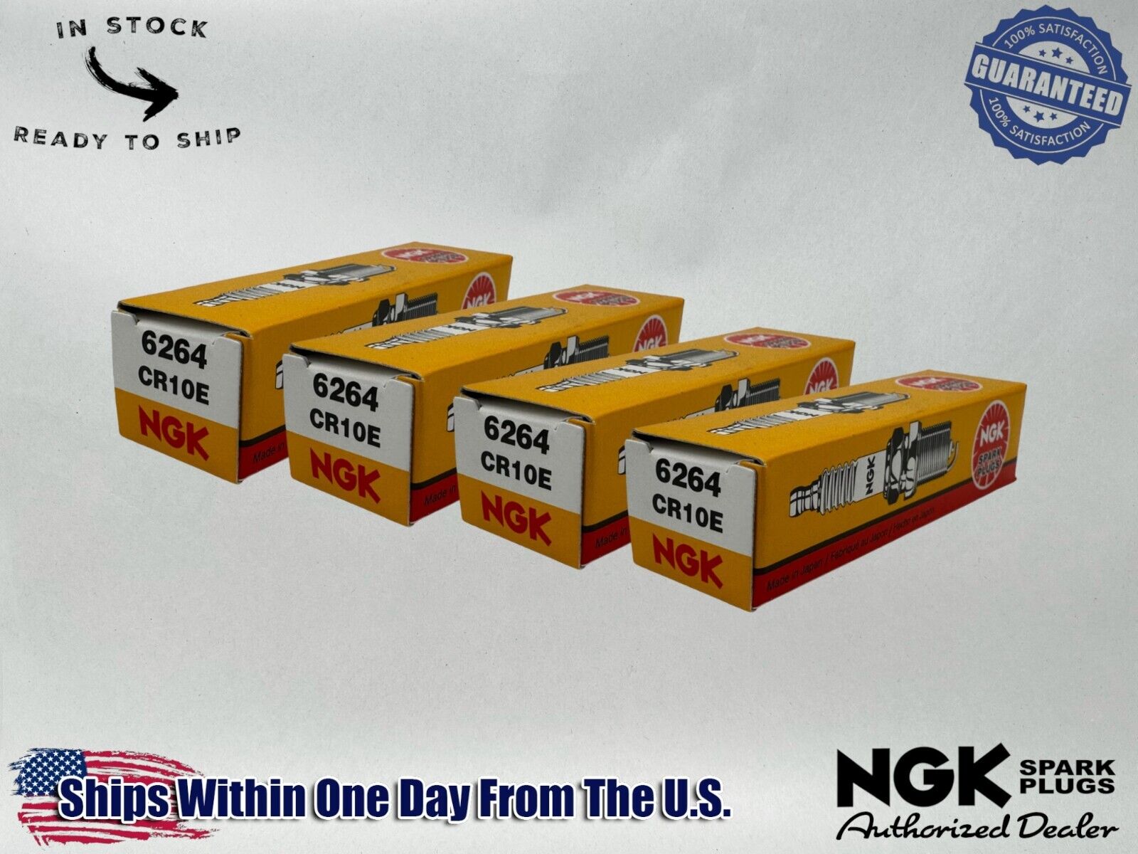 NGK Genuine OEM Authentic Spark Plugs CR10E - 4 PACK