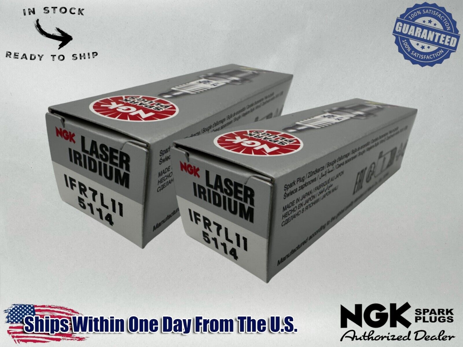 NGK Genuine OEM Authentic Spark Plugs IFR7L-11 - 2 PACK