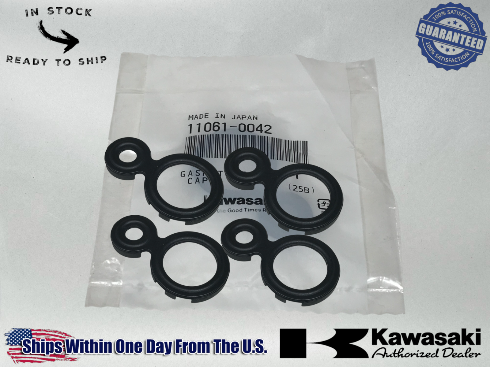 4 Kawasaki Genuine OEM 2003-06 NINJA ZX-6R BEARING CAP GASKETS  11061-0042