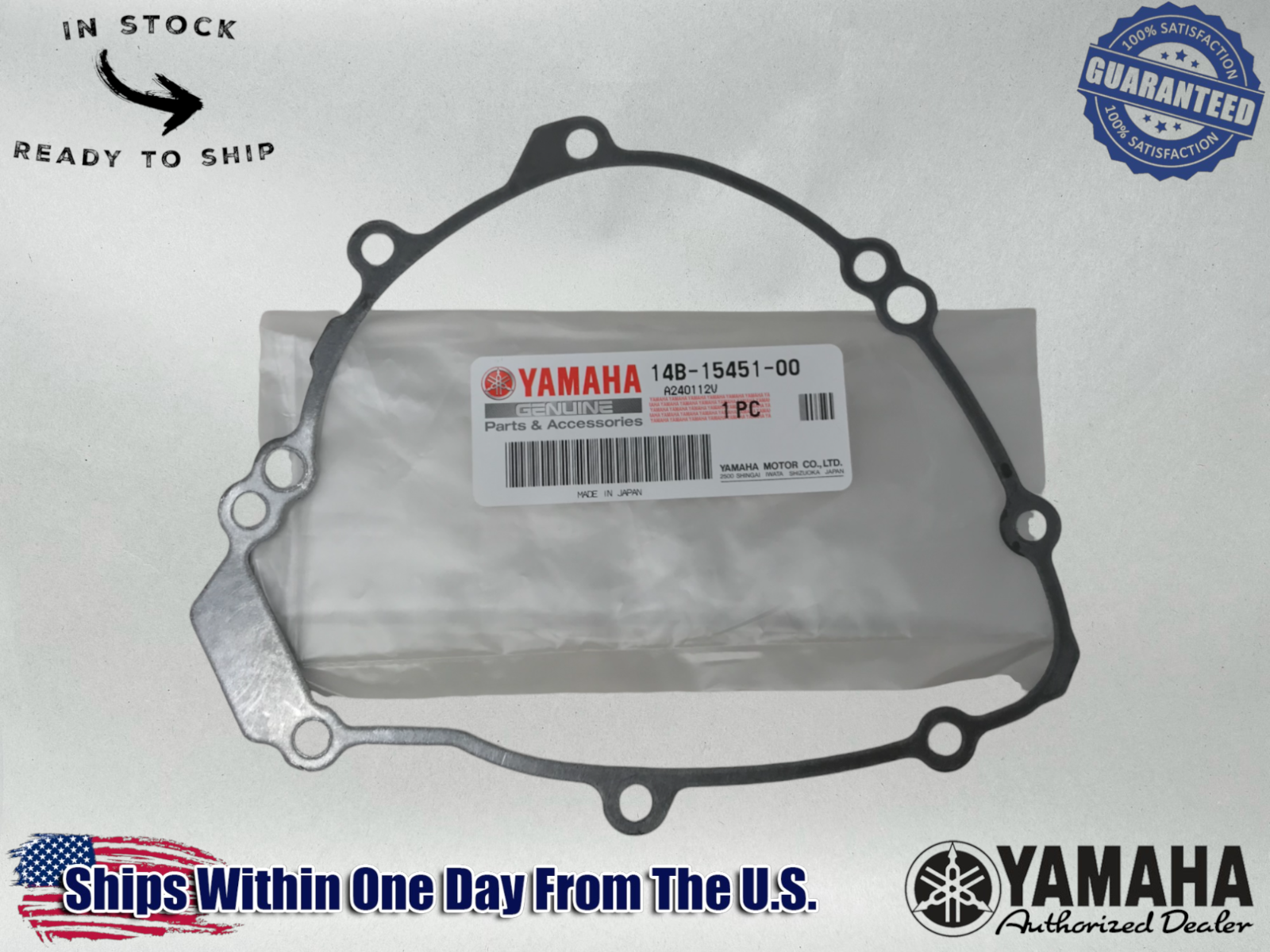 Yamaha Genuine OEM Authentic Lh Stator Magneto Cover Gasket 14B-15451-00-00