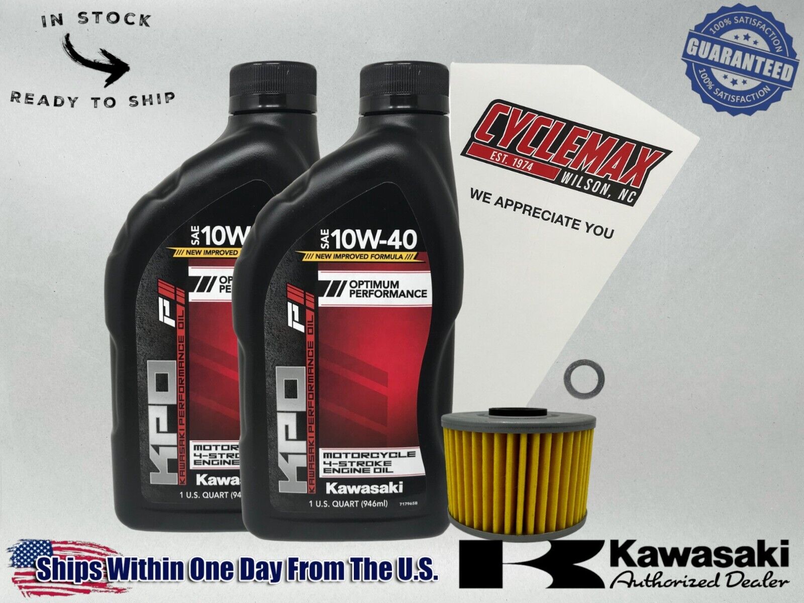 Cyclemax Standard 10W-40 Oil Change Kit fits 2021-2024 Kawasaki KLX300