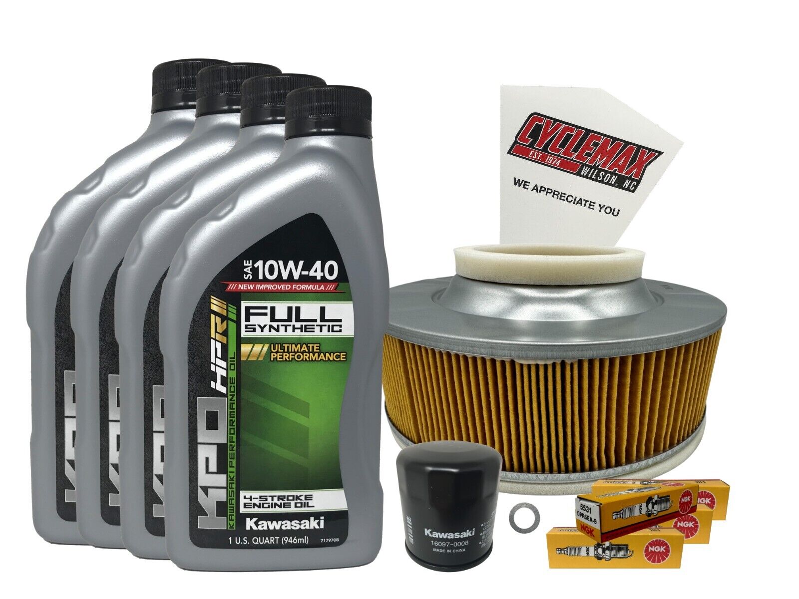 Cyclemax Full Synthetic Tune Up Kit w/ Plugs fits Kawasaki 2000-2008 Vulcan 1500