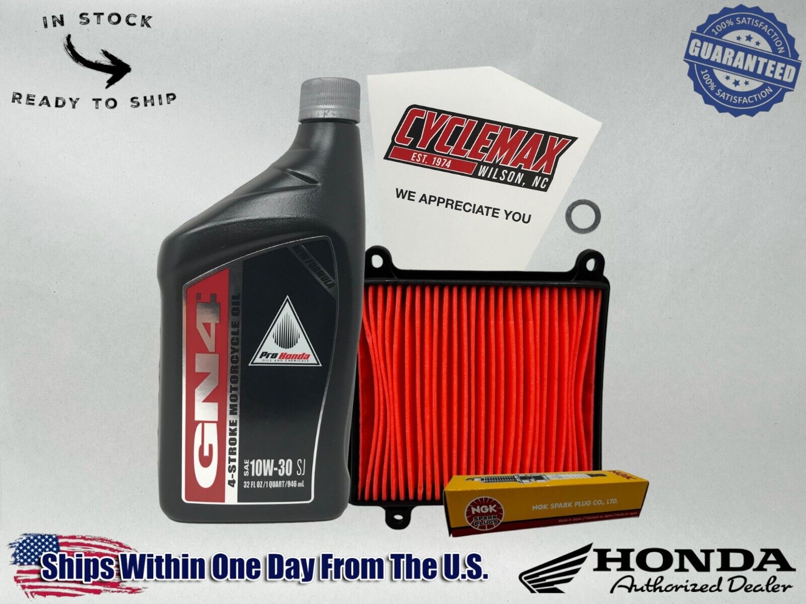 Cyclemax Standard 10W-30 Tune Up Kit fits 2023-2024 Honda XR150L with Spark Plug