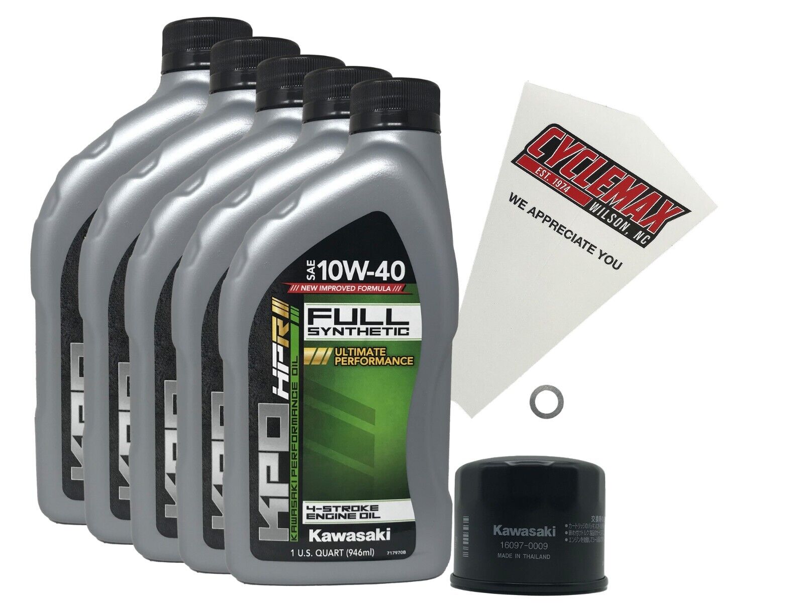 Cyclemax OEM FS 10W-40 Oil Change Kit fits 2015-2018 Kawasaki Ninja H2