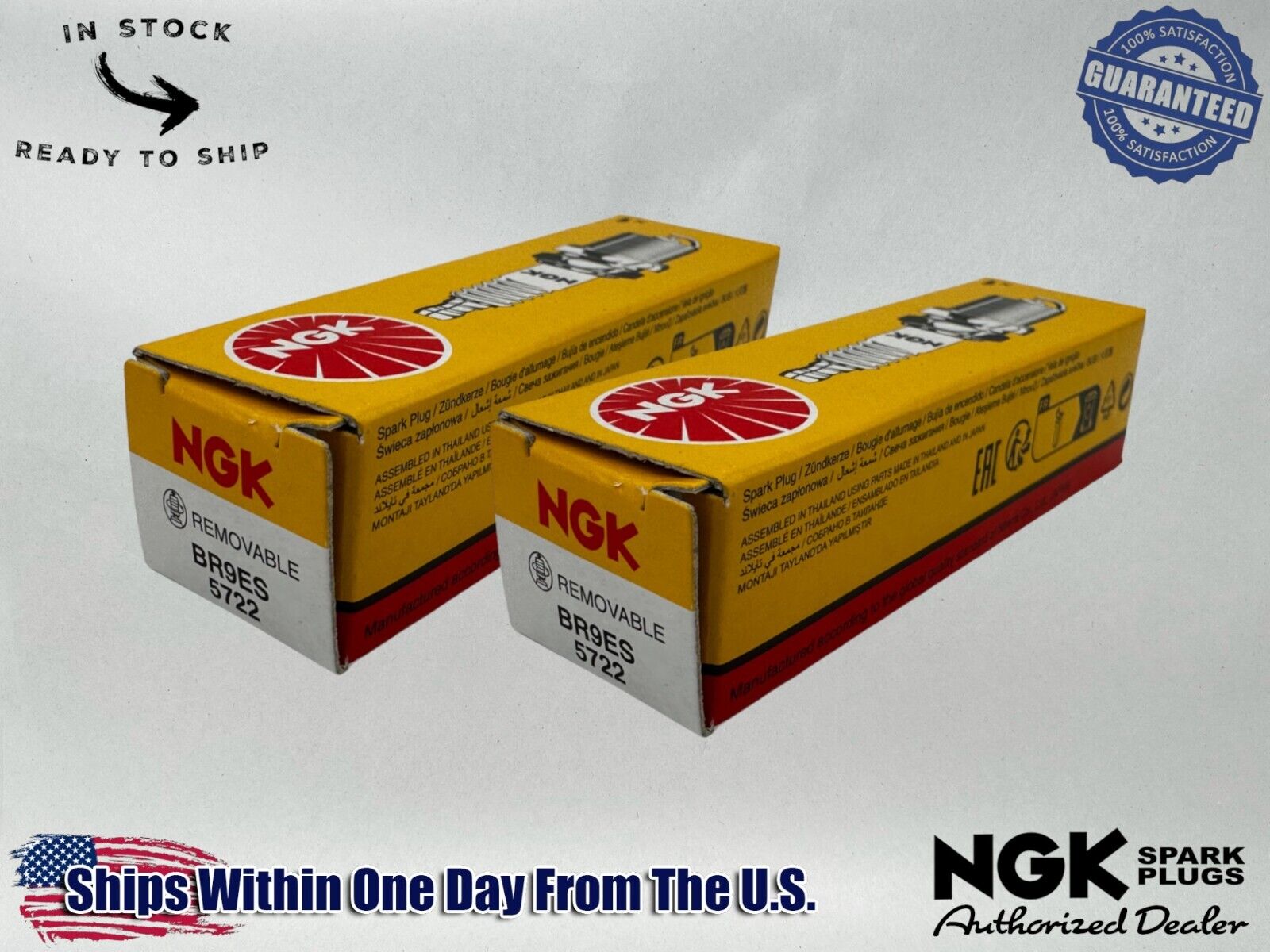 NGK Genuine OEM Authentic Spark Plugs BR9ES - 2 PACK