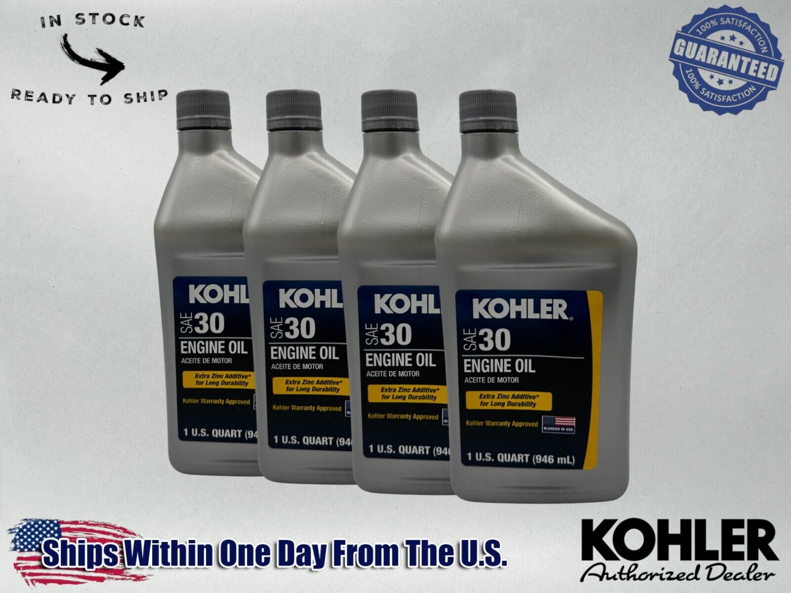 Kohler Genuine OEM Synthetic Blend SAE 30 4-Cycle Engine Oil 25 357 03-S-4PACK