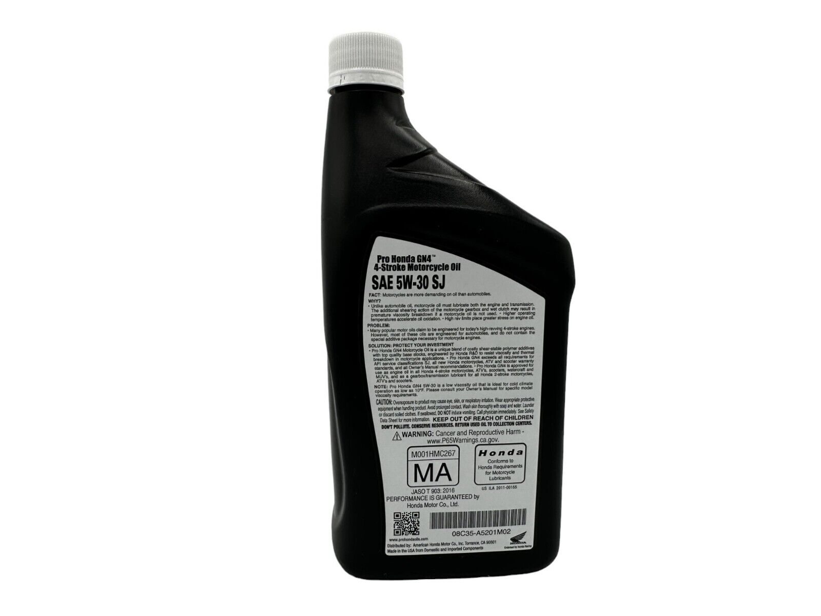 Honda Genuine OEM GN4 5W-30 Motorcycle Oil 08C35-A5201M02 - 4 Pack