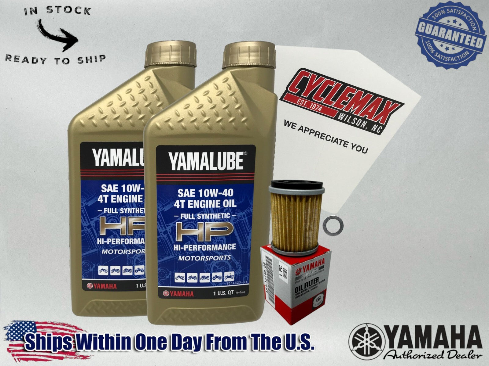 Cyclemax Full-Synthetic Yamalube Oil Change Kit compatible with 2001-2025 Yamaha TW200