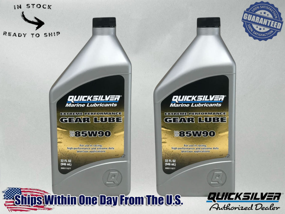 Quicksilver OEM SAE 85W90 Extreme Perf Gear Oil Quarts 92-8M0111677 2 Pack