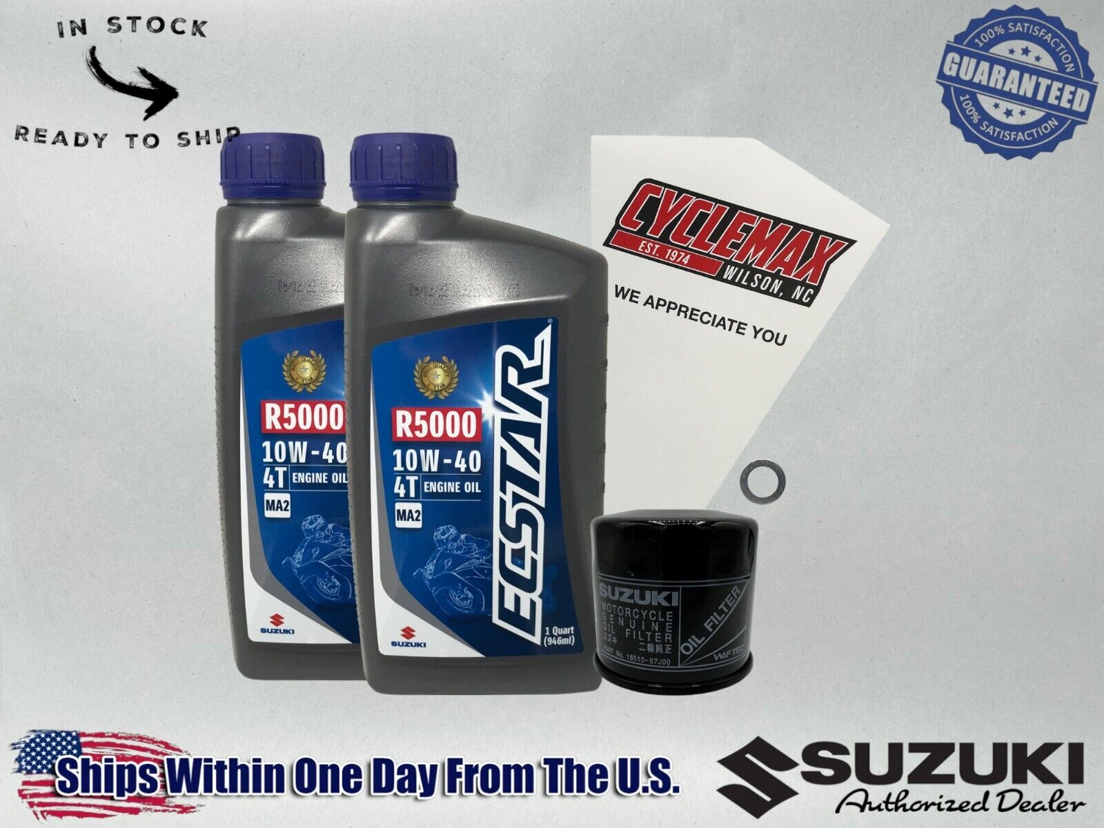 Cyclemax Standard 10W-40 Oil Change Kit fits 2017-2024 Suzuki GSX250R