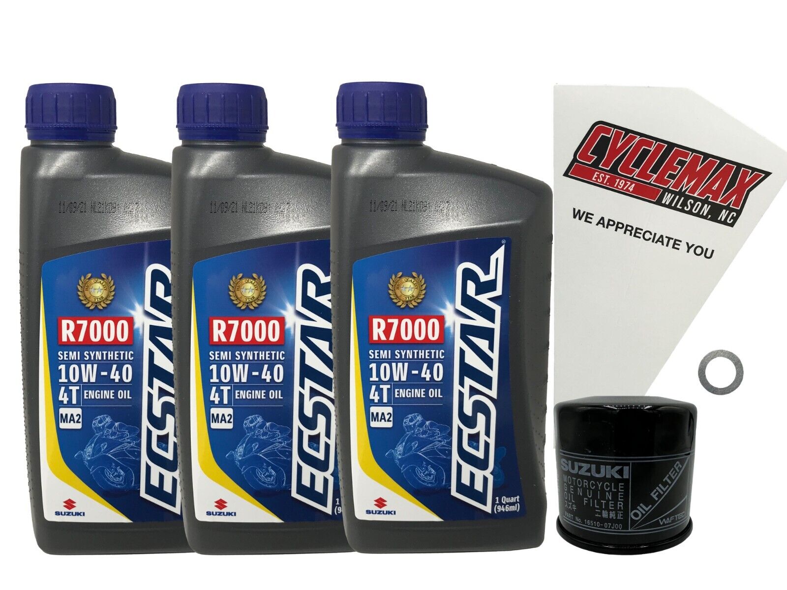 Cyclemax Genuine OEM Semi-Synthetic Oil Change Kit fits 2004-2024 Suzuki DL-650