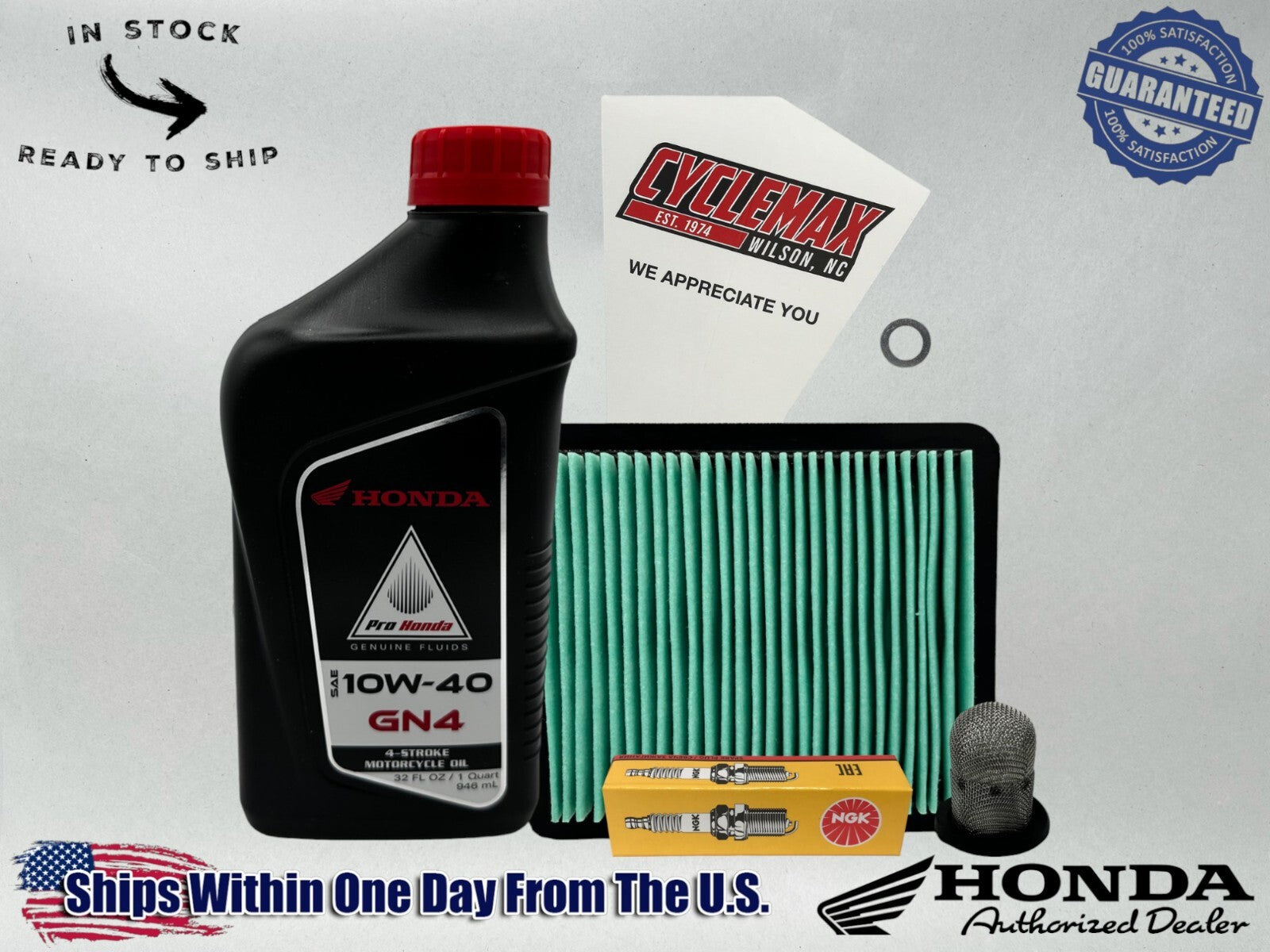 Cyclemax Standard GN4 10W-40 Tune-Up Kit compatible with 2002-2009 Honda Metropolitan