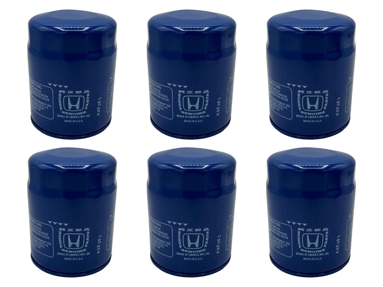 Honda Genuine OEM Authentic Oil Filters 15400-PLM-A02 6 Pack